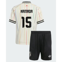 Camiseta Japón Daichi Kamada #15 Segunda Equipación Replica Mundial 2026 para niños mangas cortas (+ Pantalones cortos)